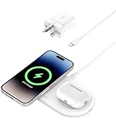 Belkin BoostCharge Pro 2-in-1 Wireless Charging Dock with MagSafe 15W Fast Charge iPhone Charger ...