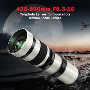 Manual Zoom Lens for Canon EOS Rebel T8i T7i T7 T6 T6s T6i T3i T2i SL3 SL2 90D 80D 77D 4000D