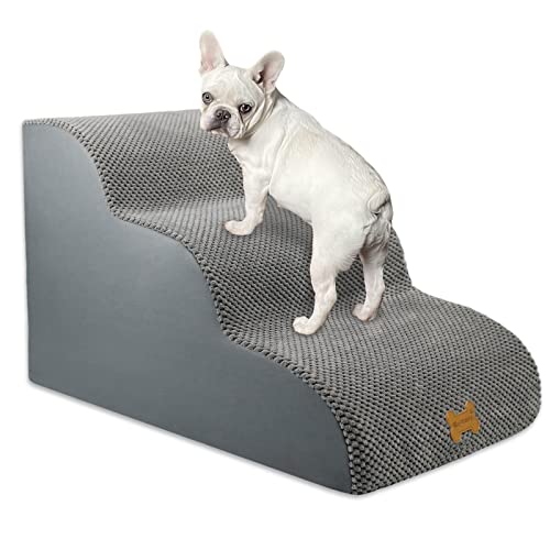 3-Steps Dog Ramp for Sofa with High Density Foam and Removable Cover