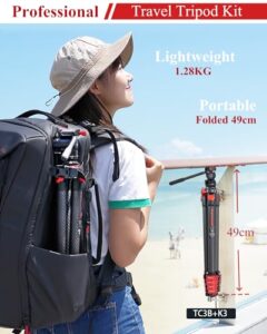 Professional Portable Travel Tripod Kit for Canon Nikon Sony Olympus Panasonic DSLR Camera