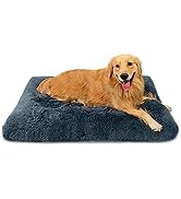 Nepfaivy Dog Bed Large Washable - 93*65 CM Dog Crate Mattress with Non-slip Bottom, Calming Fluff...