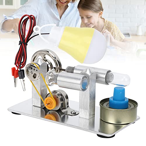 Mini Steam Engine Model Kit Stirling Engine Motor Electricity Power Generator Physical Experimental Education Gift for Kids Students
