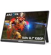 ARZOPA Portable Monitor 17.3-inch 1920×1080 FHD with Single Pole Support, IPS Monitor Screen with...