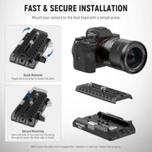 Dual Mode 50mm Heavy Big Cinema Camera Quick Release Mount Adapter for Fluid Head