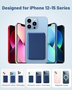 Yiisonger 15W Wireless Fast Charging Portable Small Charger Battery Pack PD 20W & QC 22.5W Usb Type C Compatible for iphone 15/14/13/12 Series(Blue)