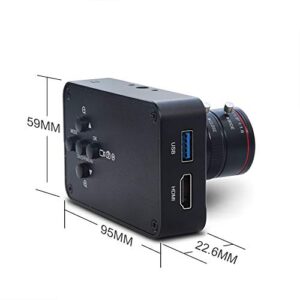 Recording 4K@30FPS Industry C/CS-Mount Camera Supports time lapse and take burst photos with 6-12mm No Distortion Manual Zoom Lens