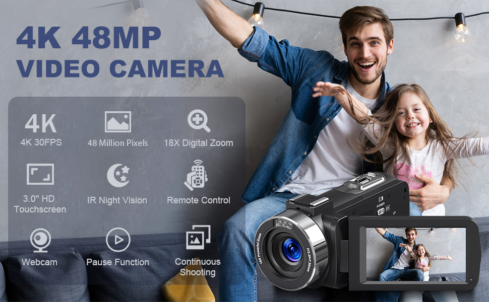 Video Camera 4K Camcorder