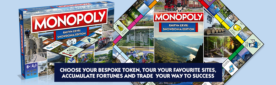Monopoly, Hasbro, Hasbro gaming, board game, snowdonia, family game, property game, gift, toy, eryri