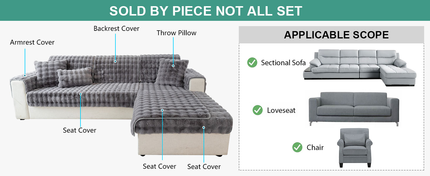 Soft Thick Plush Sofa Cushion Covers