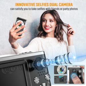 4K Autofocus Digital Camera with 32G SD Card Front and Rear Dual Cameras