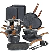 KITCHEN ACADEMY BETTER LIVING THROUGH COOKING PERFECTION Induction Cookware Set-17 Piece Non-stic...