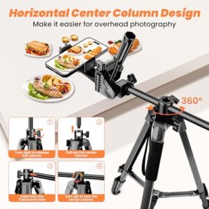 75'' Lightweight DSLR Tripod Camera Stand with 3 Way Pan Head