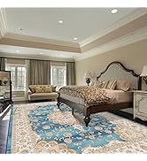 Vamcheer Vintage Washable Rugs for Living Room - Large Classic Soft Short Pile Area Rugs for Bedr...
