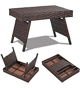 COSTWAY 3 Piece Rocking Table Chairs Set, Patio Bistro Set with Coffee Table, Outdoor Relax Rocke...