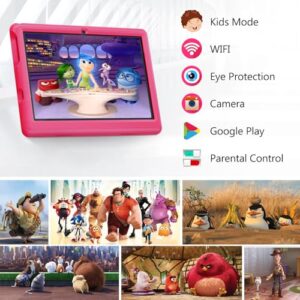 Android 13 Kids Tablet 10.1" Display 5000mAh 6GB+64GB Quad Core Processor Kidoz Pre Installed Parental Control Learning Tablet