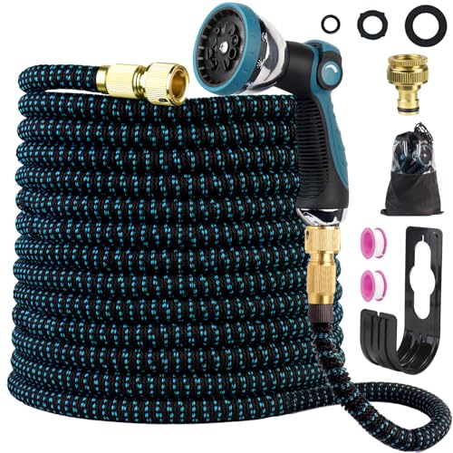 1/2" Garden Hose Fittings for Garden Lawn Watering Pet Bathing Car Washing(100FT/30m) (Large)
