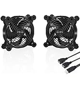 upHere 80mm Fan USB Powered Fans Quiet computer cooling 5v Fan with 3 Speed Control Compatible fo...