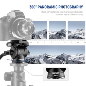 Aluminum Alloy Panorama Drag Pan Tilt Head with ø43mm Scaled Base for Compact Camcorder DSLR Camera