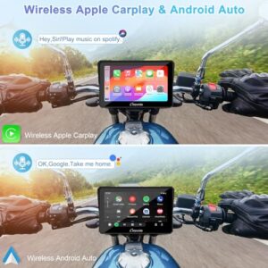 Wireless Apple CarPlay & Android Auto Portable Car Stereo for Motorbike