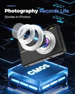 Vlogging Camera Rechargeable Digital Cameras with 32G Memory Card FHD 1080P 44MP Compact Camera with 16X Digital Zoom