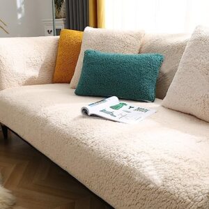 2024 New Universal Non-Slip Corner Sofa Cover L Shape Super Soft Dust-Proof Sofa Slipcovers for Living Room(Beige