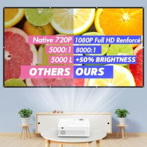 YOOYAA 10000L WiFi Mini Projector Portable for Bedroom Outdoor/Home Cinema Use