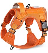 rabbitgoo Tactical No Pull Dog Harness Medium Dog, Adjustable Puppy Harness with Molle Panel, Bre...