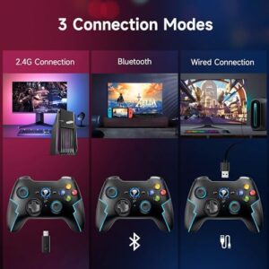 9013pro Bluetooth Game Controller Gaming Gamepad Joystick PC Windows Android TV Black and Red