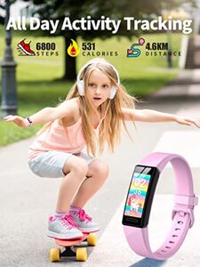 IP68 Waterproof Kids Activity Tracker Watch with Heart Rate Monitor