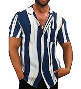 Meilicloth Mens Short Sleeved Shirts Button Down Casual Summer Beach Holiday Shirts