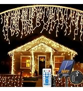 GCMacau Icicle Christmas Lights - 12+5M 506 LEDs Icicle Fairy Lights Waterproof with 8 Modes Time...