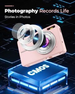 Vlogging Camera Rechargeable Digital Cameras with 32G Memory Card FHD 1080P 44MP Compact Camera with 16X Digital Zoom