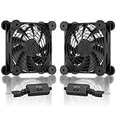 upHere 120mm Fan USB Powered Fans Quiet computer cooling 5v Fan with 3 Speed Control Compatible f...
