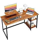 GreenForest Computer Home Office Desk with Monitor Stand and Reversible Storage Shelves,120cm Mod...