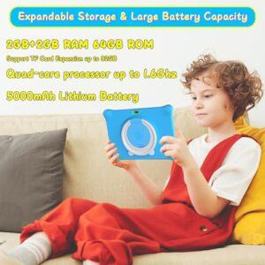 2GB RAM(Expandable 2GB) 64GB SSD Storage Tablet for Kids with Kid-Proof Case