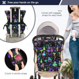 Nappy Changing Bags Colorful Abstract Dragonfly Multi-Functional Diaper Bag Tote Large Capacity Mum Dad Backpack