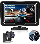 10'' Mirror Dash Cam Front and Rear with 64G SD Card Adjustable Reverse Line Car ...