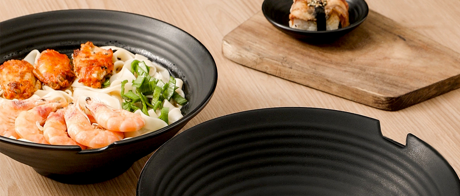 Tableware Ceramic Ramen Bowl Set of 2 Pottery Ramen Bowls Set