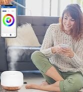 ASAKUKI 700ml Wi-Fi Smart Essential Oil Diffuser Echo Alexa Control 5 In1 Ultrasonic Aromatherapy...