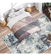 Vamcheer Machine Washable Rugs for Living Room - Modern Soft Faux Short Pile Area Rugs for Bedroo...
