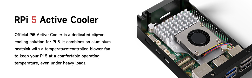 Aluminum cooling case with PWM Fan and Heatsink for Raspberry Pi 5