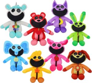 30 cm Plush Smiling Critters Plush Smiling Critters Plushies Stuffed Animal Pillow Doll Toys for Game Fans Kids Boys Girls Birthday Gift (8PCS)