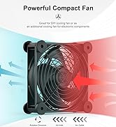 upHere 4 x 120mm Powerful Computer Fan, DC 12V Cooling Fan, Dual Ball Bearing, AC Plug 220V 240V ...