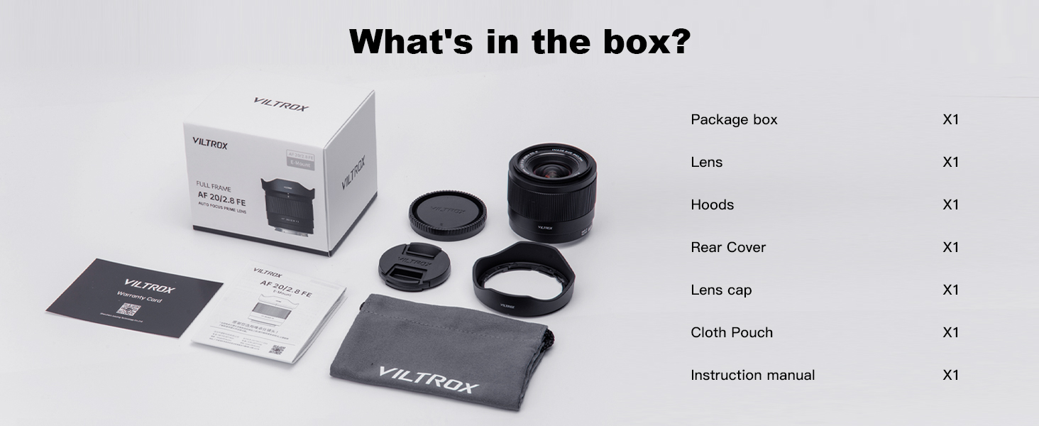 VILTROX 20mm F2.8 FE Full-Frame Wide Angle AutoFocus Lens Prime AF Compatible with Sony E-Mount