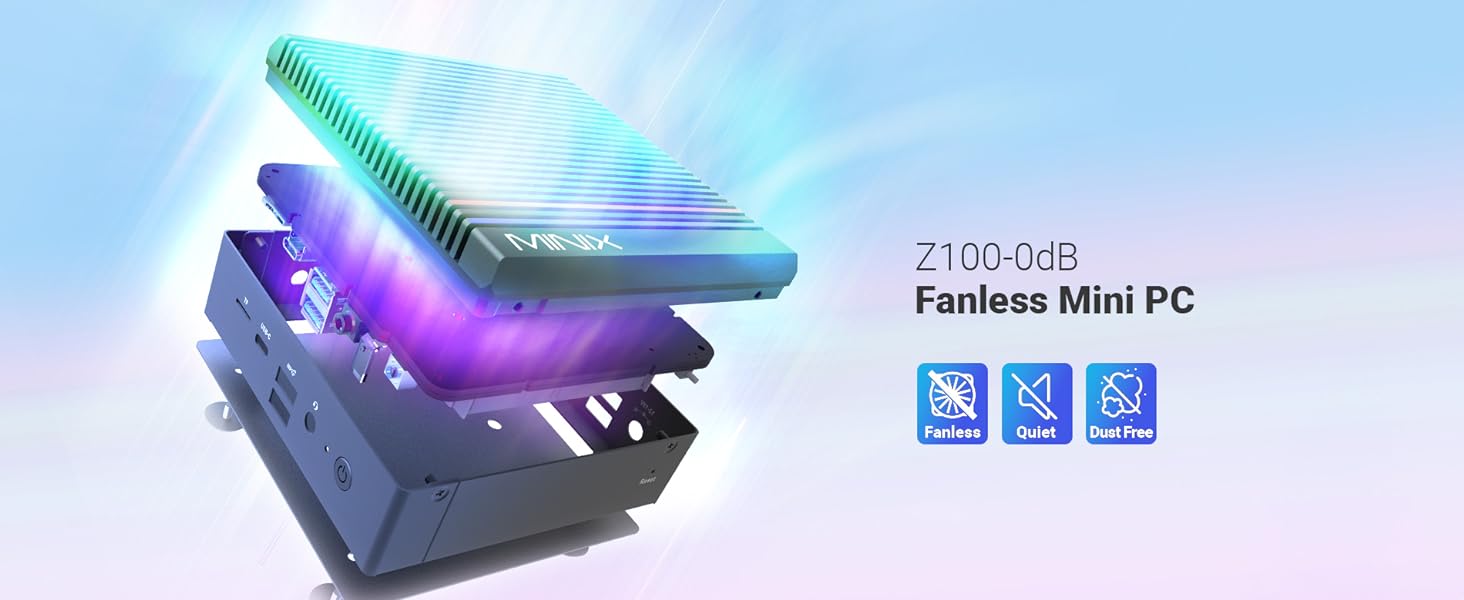 Z100-0dB Fanless mini pc quiet no dust