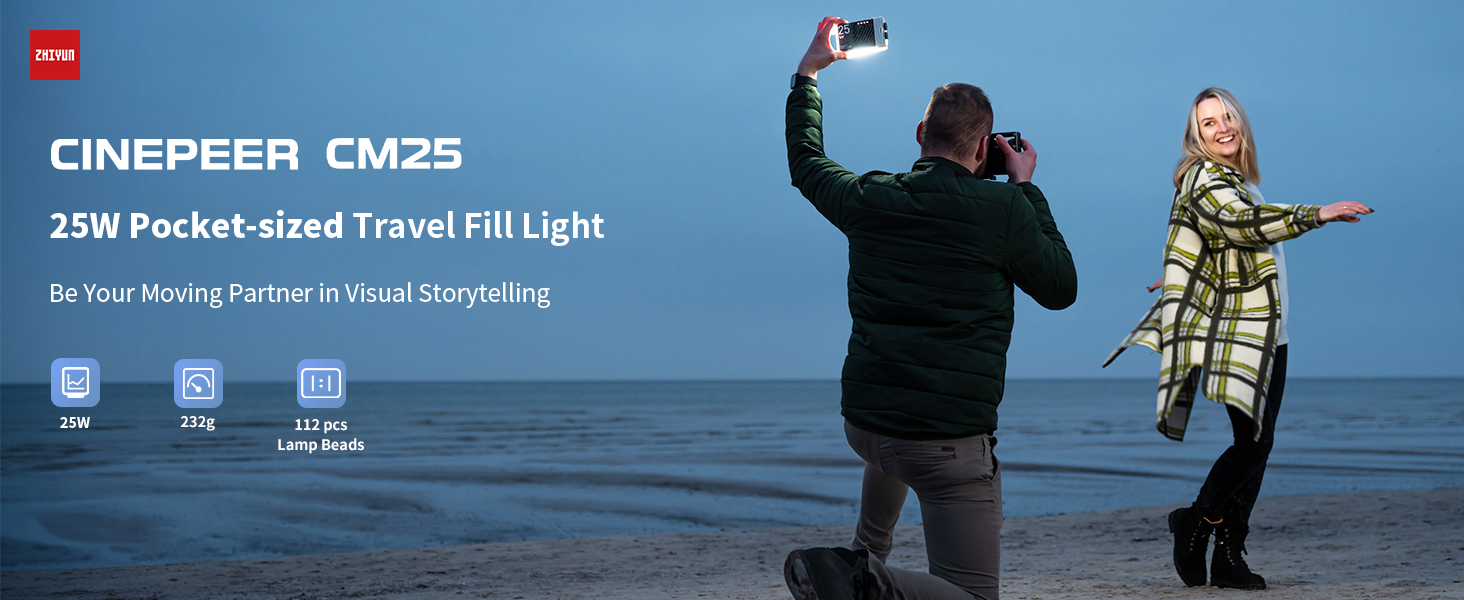 zhiyun cinepeer cm25 led video light