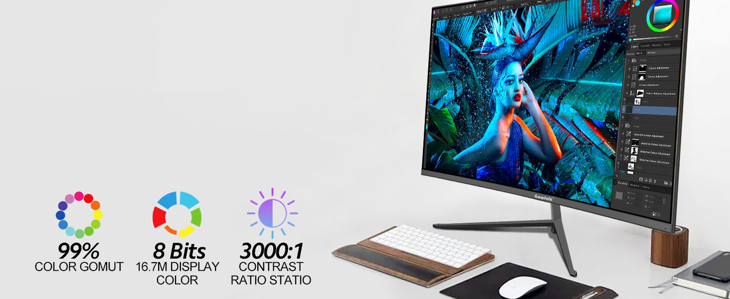 32-inch Full HD 1920 x 1080P Computer Monitor, Ultra-wide & Slightly Curved (2800R) Screen