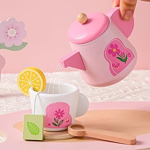 wooden tea set for toddlers