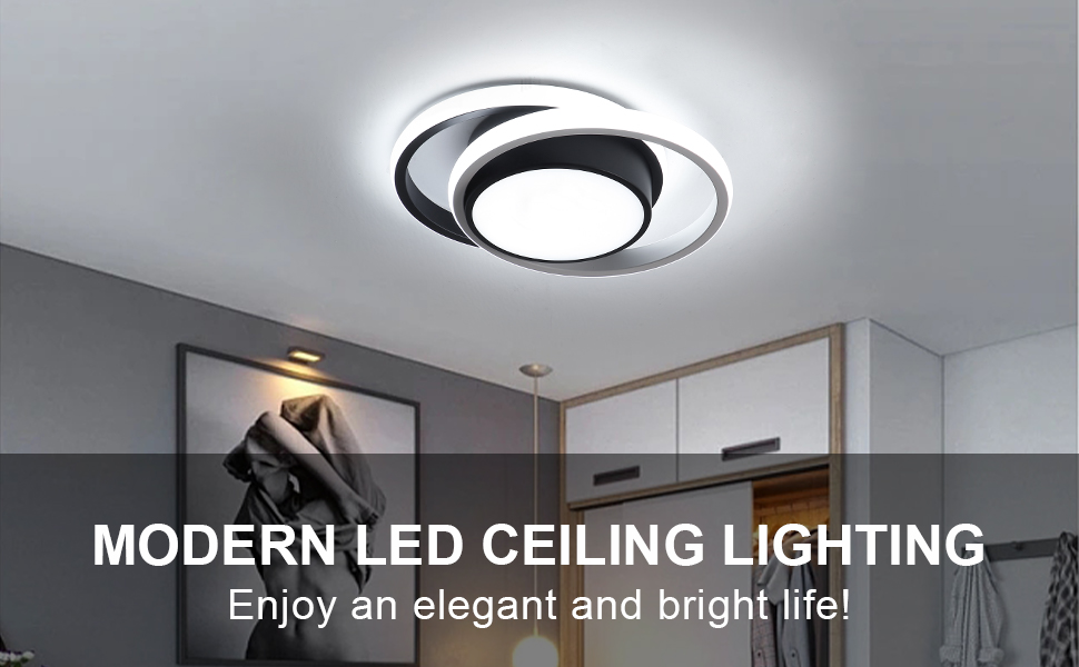 black ceiling lights