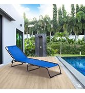 Outsunny Aluminium Foldable Sun Lounger, Outdoor Adjustable Backrest Reclining Chaise Lounge Chai...